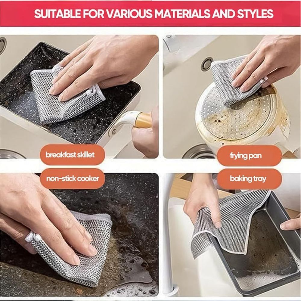 Non Scratch Double Layer Dish Wash Cloths for Your Healthy Kitchen