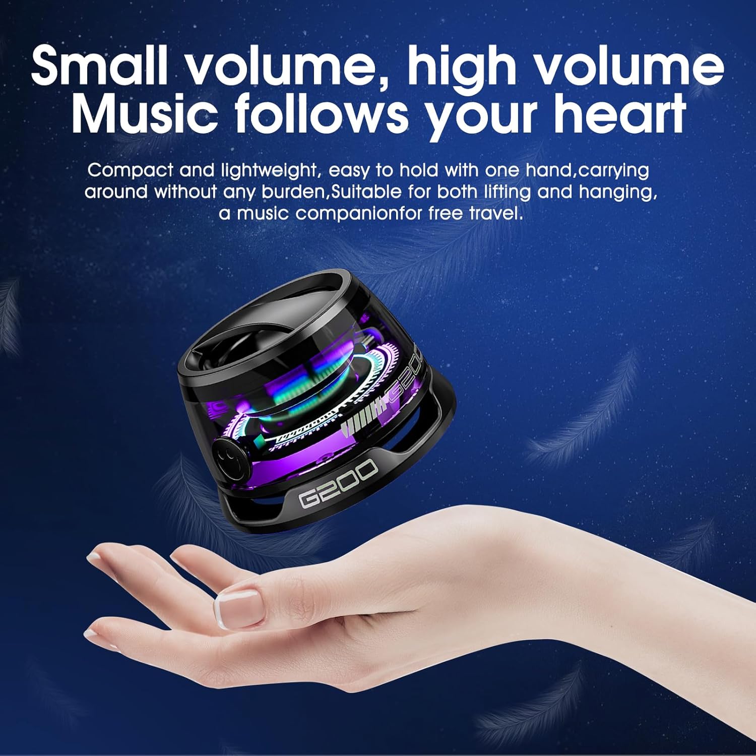 Magnetic  Bluetooth Speaker with Stunning RGB & Strong Magnet Mount. Compatible with all Mobile Phones