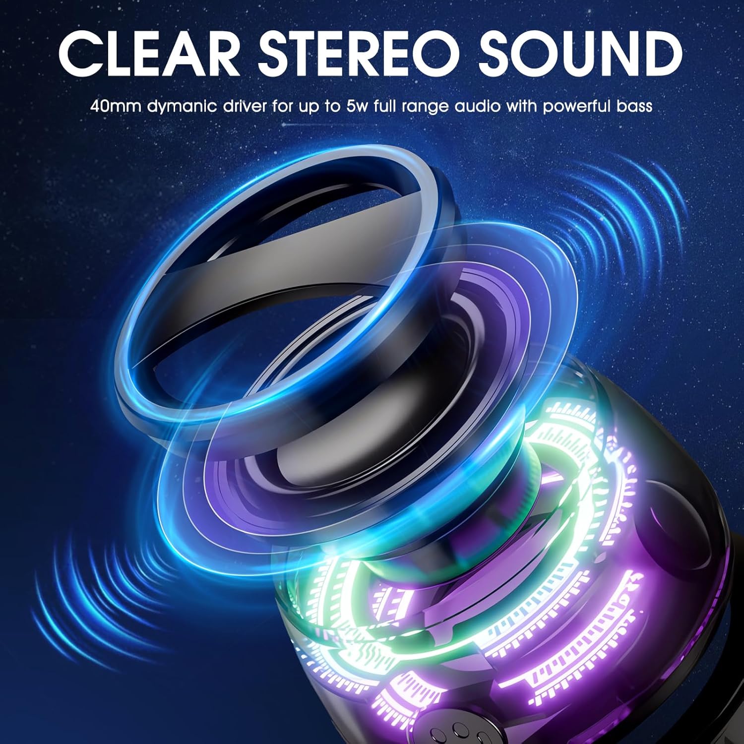Magnetic  Bluetooth Speaker with Stunning RGB & Strong Magnet Mount. Compatible with all Mobile Phones