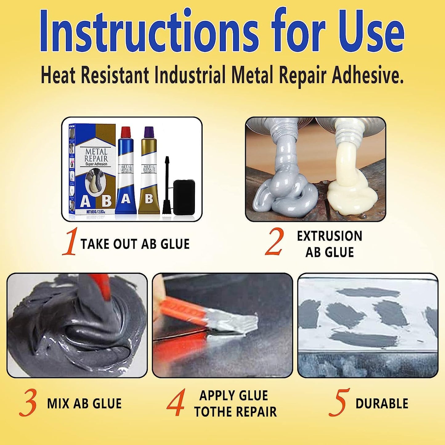 Magic Repair  Super Adhesive (A+B), For all type of surfaces like metal, plastic, wood etc  Water Tank leakage, Plugging, Welding, Resistance to heat & cold- 100g (50g each)
