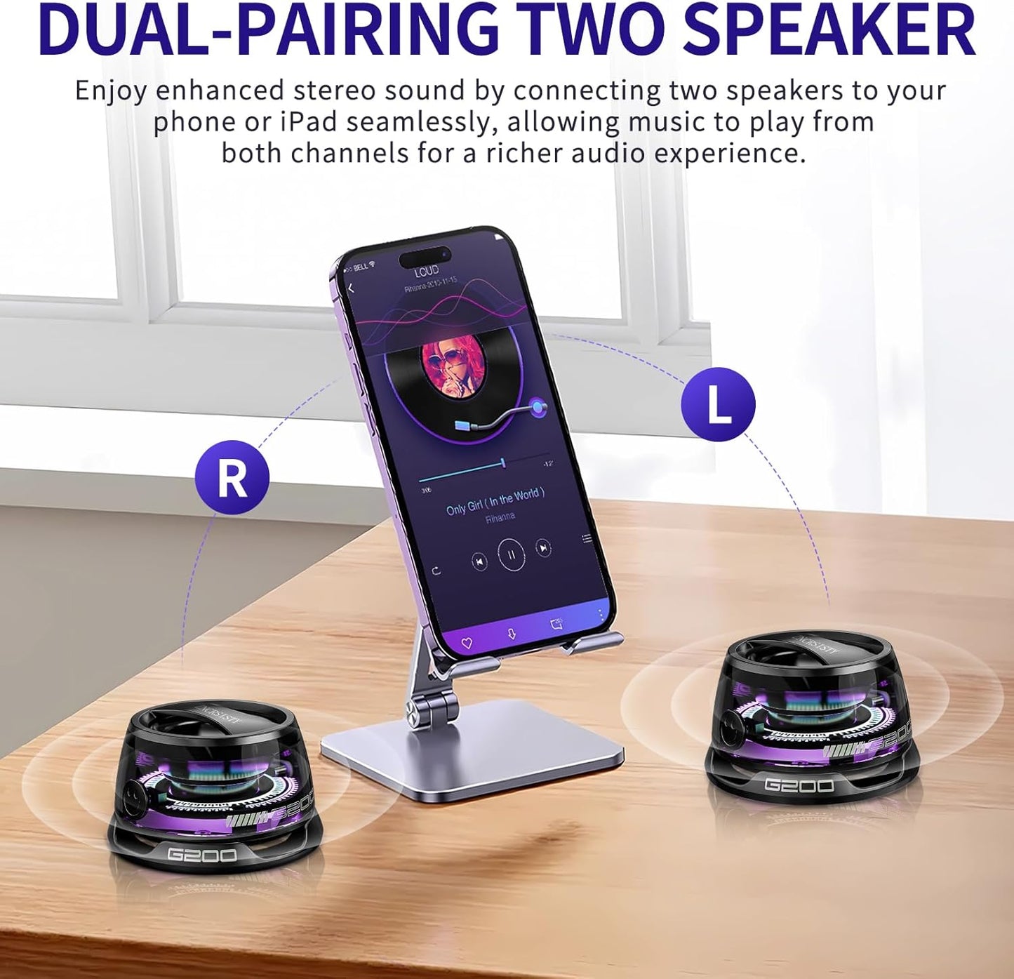 Magnetic  Bluetooth Speaker with Stunning RGB & Strong Magnet Mount. Compatible with all Mobile Phones