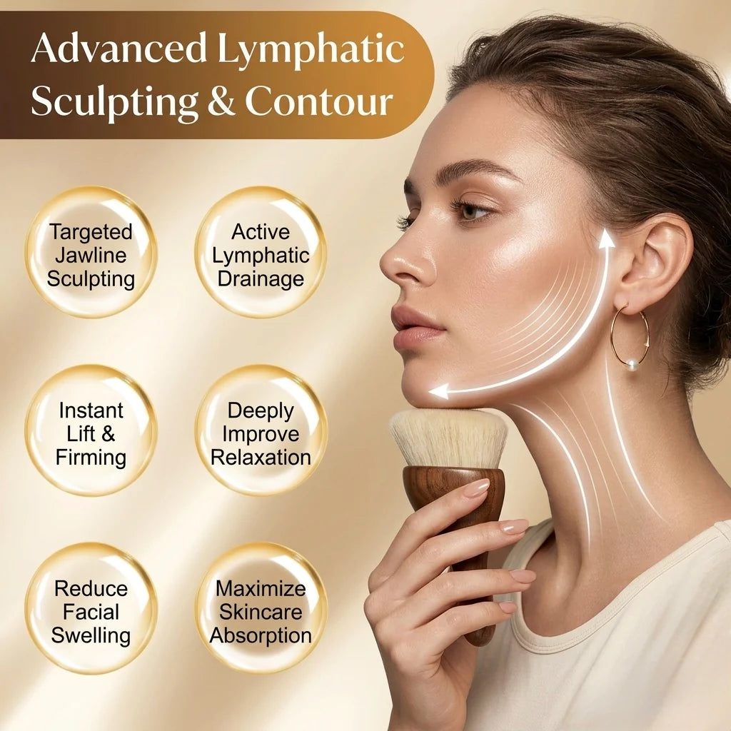 Ultimate Lymphatic Contour Facial Massage Brush (Gua sha Brush) – Sculpt, Lift & Glow