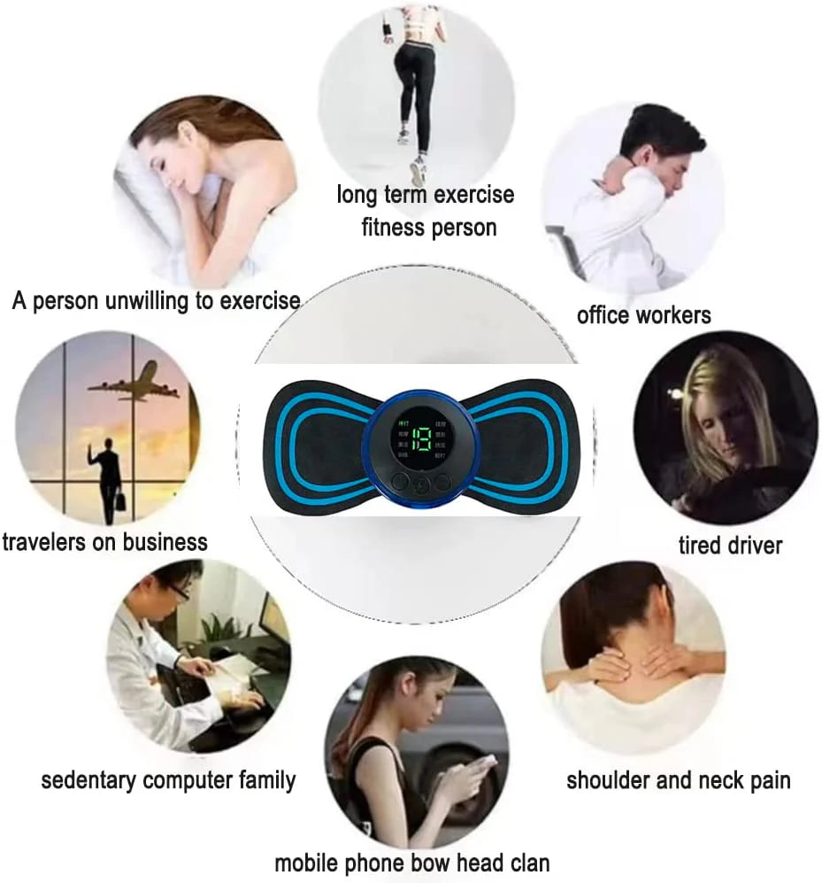 Mini Massager with 8 Modes and 19 Strength Levels, Rechargeable Electric Massager for Shoulder, Arms, Legs, Back Pain for Men and Women