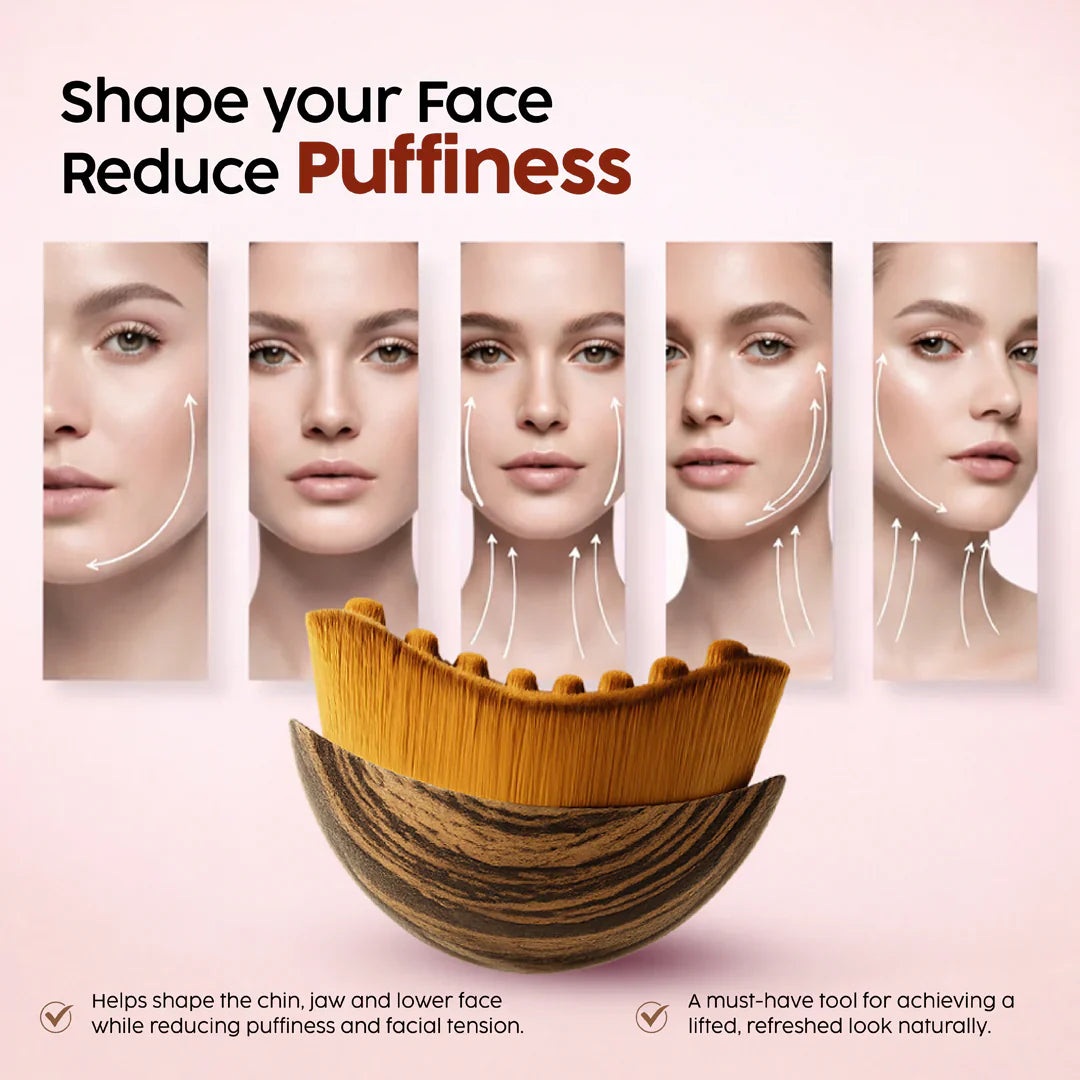 Ultimate Lymphatic Contour Facial Massage Brush (Gua sha Brush) – Sculpt, Lift & Glow