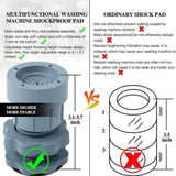Washing Machine Vibration Pads - Adjustable Dryer Shock & Noise Cancelling Pads, Anti Vibration Pads for Washing Machine Support, Height Adjustment Feet for Refrigerators (4 Pcs Set)